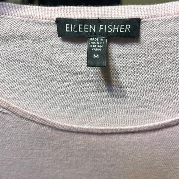Eileen Fisher 100% Washable Merino Wool Sweater Shift Dress M Pale Pink Tunic - Picture 5 of 8